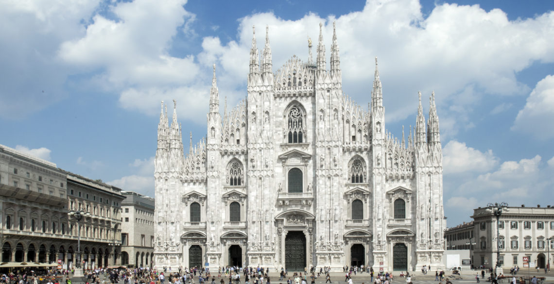 View from the Duomo cathedral in Milan, Italy