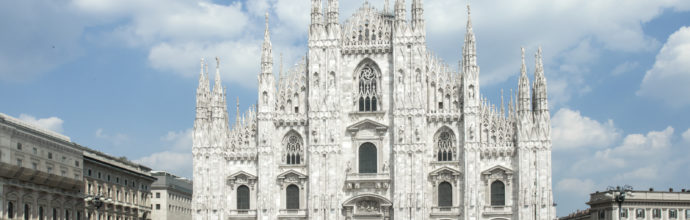 View from the Duomo cathedral in Milan, Italy